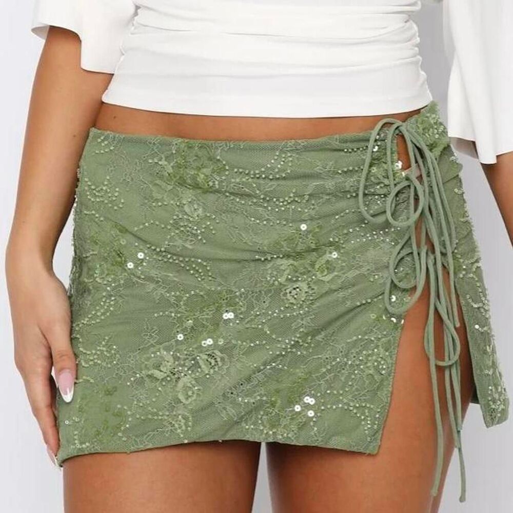 White-fox-boutique Women's Green Skirt